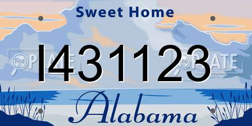 I431123 Alabama License Plate