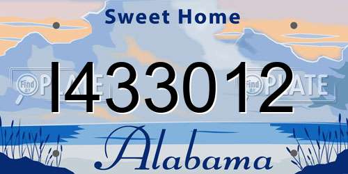 I433012 Alabama License Plate