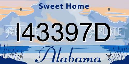 I43397D Alabama License Plate