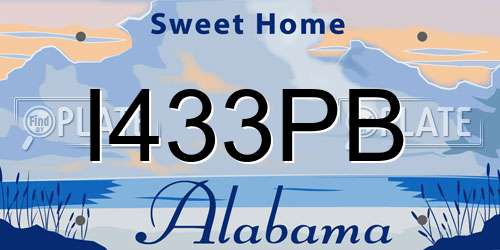 I433PB Alabama License Plate
