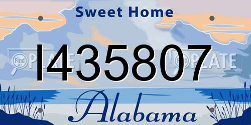 I435807 Alabama License Plate