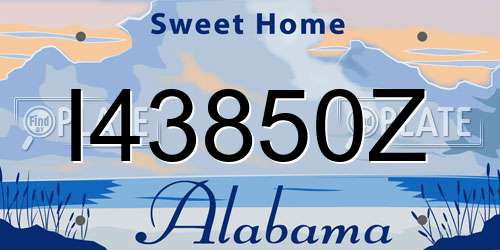 I43850Z Alabama License Plate