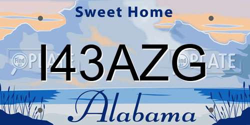 I43AZG Alabama License Plate