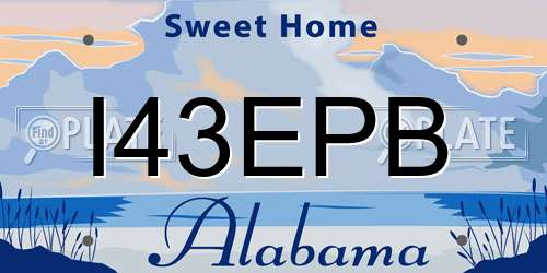 I43EPB Alabama License Plate