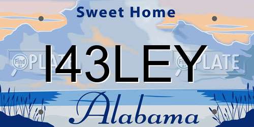 I43LEY Alabama License Plate