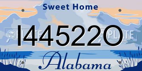 I44522O Alabama License Plate