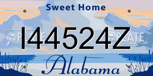 I44524Z Alabama License Plate