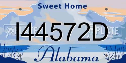 I44572D Alabama License Plate