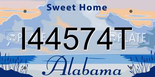 I44574T Alabama License Plate