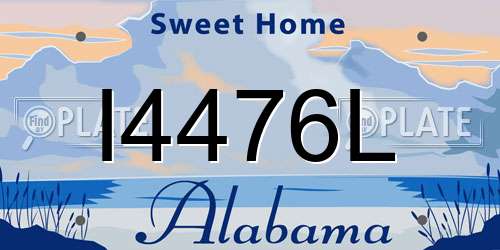 I4476L Alabama License Plate