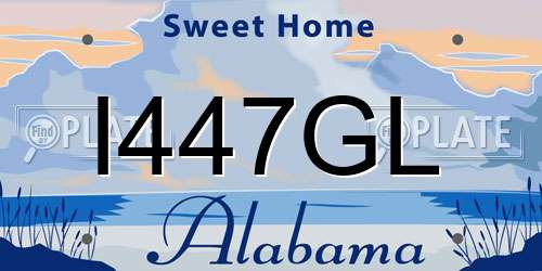 I447GL Alabama License Plate