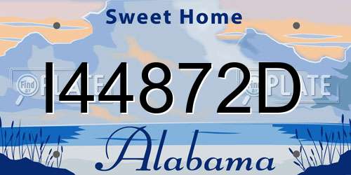 I44872D Alabama License Plate