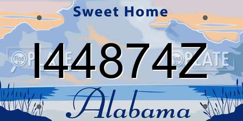 I44874Z Alabama License Plate