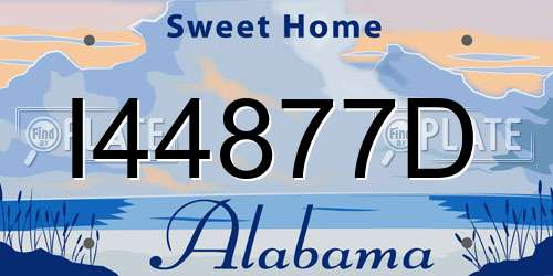 I44877D Alabama License Plate