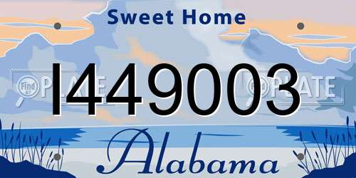 I449003 Alabama License Plate