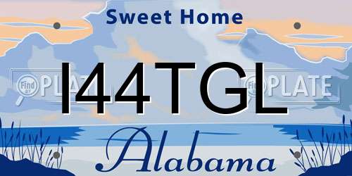 I44TGL Alabama License Plate