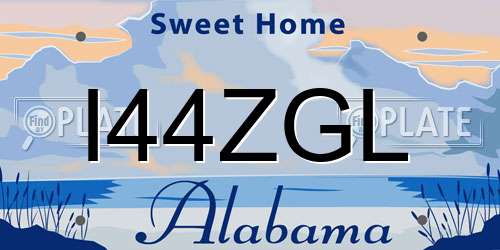 I44ZGL Alabama License Plate