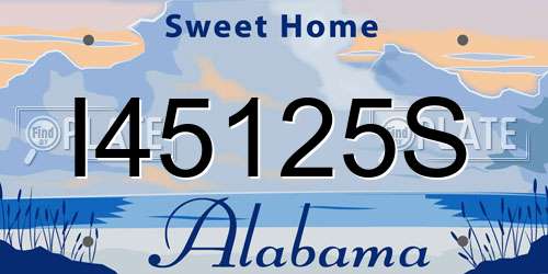 I45125S Alabama License Plate