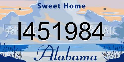 I451984 Alabama License Plate