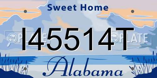 I45514T Alabama License Plate