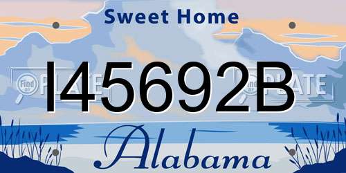 I45692B Alabama License Plate