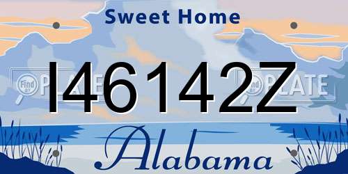 I46142Z Alabama License Plate