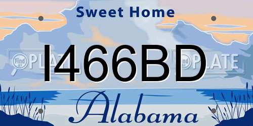 I466BD Alabama License Plate