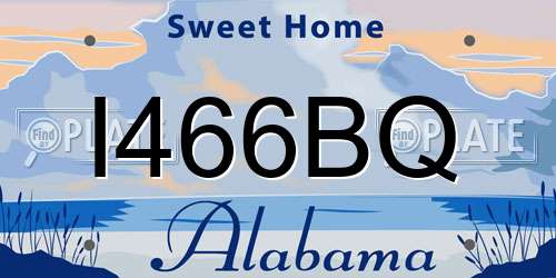 I466BQ Alabama License Plate