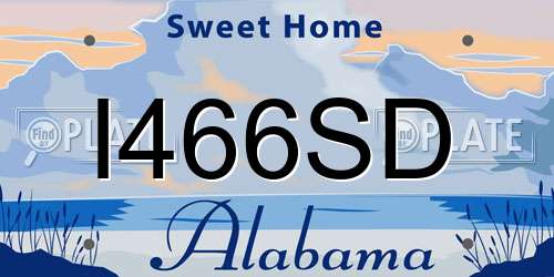 I466SD Alabama License Plate