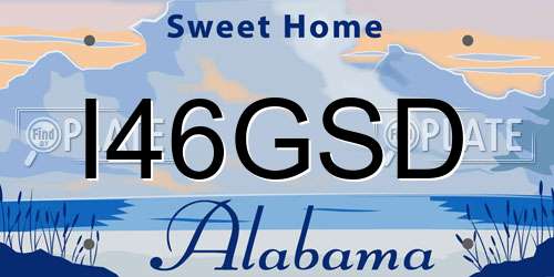 I46GSD Alabama License Plate