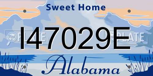 I47029E Alabama License Plate