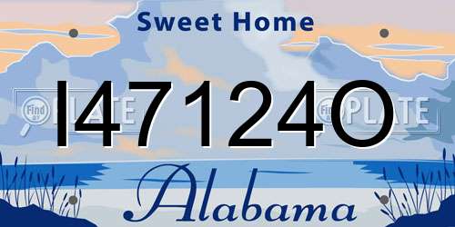 I47124O Alabama License Plate