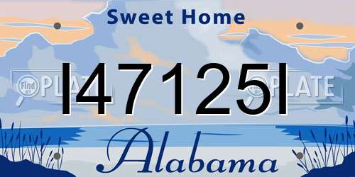 I47125I Alabama License Plate