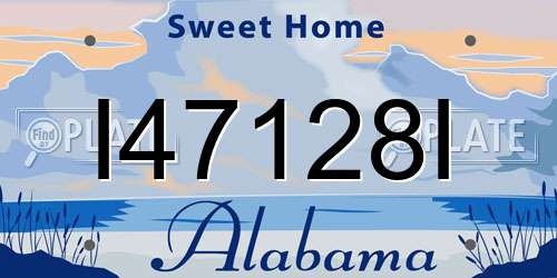 I47128I Alabama License Plate