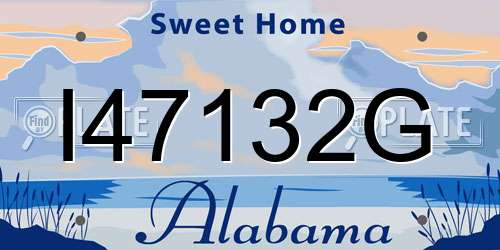 I47132G Alabama License Plate
