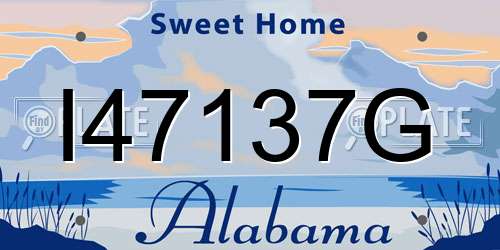 I47137G Alabama License Plate