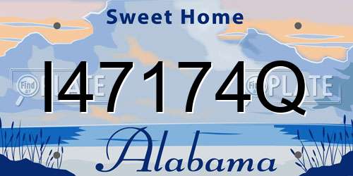 I47174Q Alabama License Plate