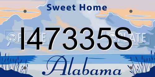 I47335S Alabama License Plate