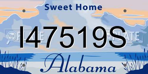I47519S Alabama License Plate