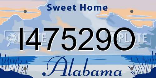 I47529O Alabama License Plate