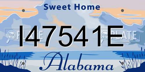 I47541E Alabama License Plate