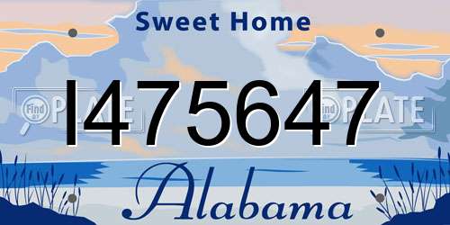 I475647 Alabama License Plate