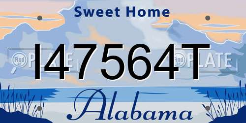 I47564T Alabama License Plate