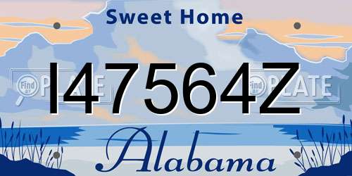 I47564Z Alabama License Plate