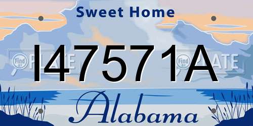 I47571A Alabama License Plate