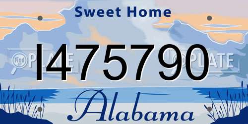 I475790 Alabama License Plate