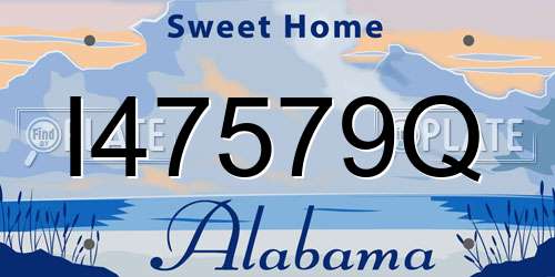 I47579Q Alabama License Plate