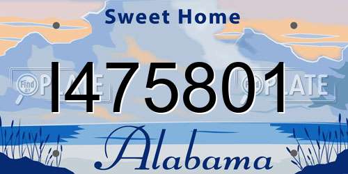 I475801 Alabama License Plate