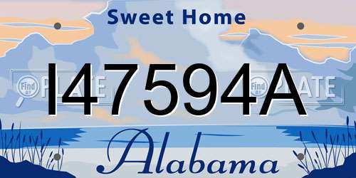I47594A Alabama License Plate