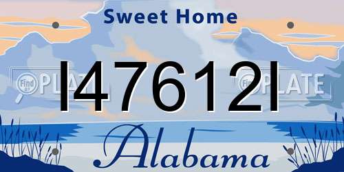 I47612I Alabama License Plate